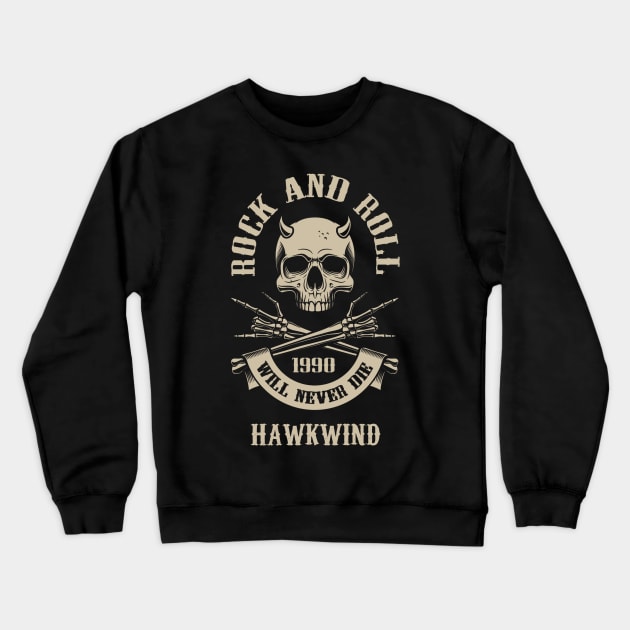 Never Die Hawk Crewneck Sweatshirt by Pantat Kering